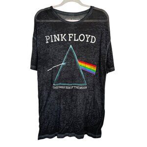 Pink Floyd Dark Side of the Moon Prism Graphic Sheer Burnout Black Band Tee XL